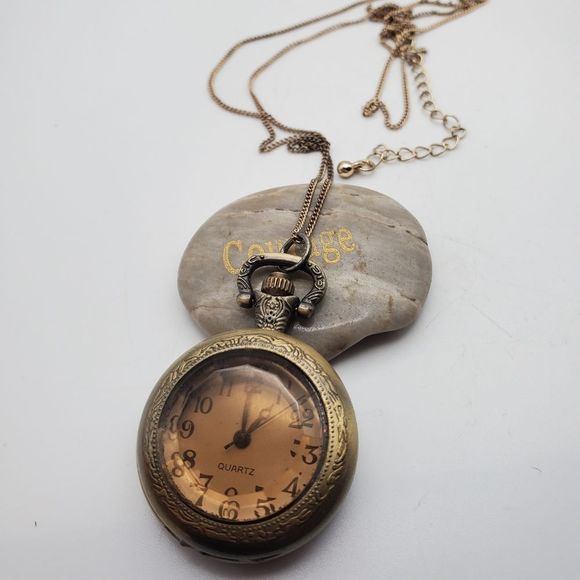 Jewelry Grandfatherantique Clock Necklace Collectible Stopwatch